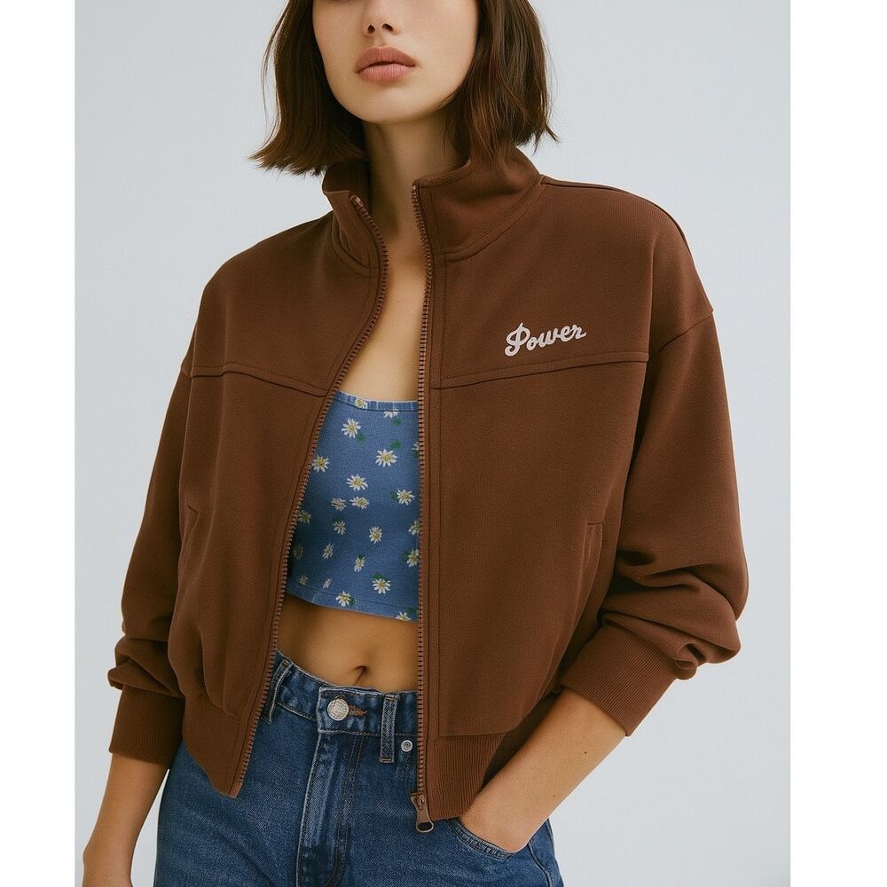 Urban Revivo Power Full Zip Sweatshirt Jacket